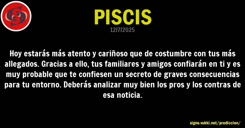 Predicción diaria de la Brujita para: Piscis - Descubre la predicción del día para tu signo!