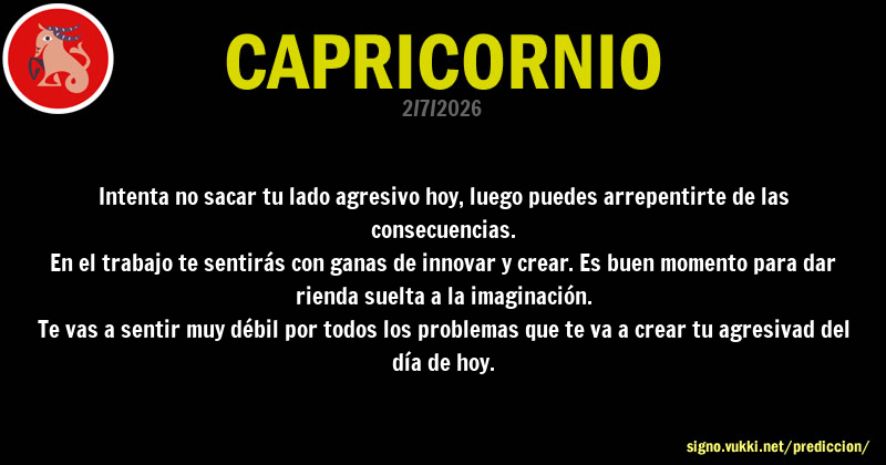 Predicción diaria de la Brujita para: Capricornio - Descubre la predicción del día para tu signo!