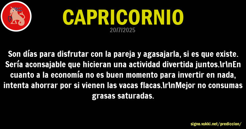 Predicción diaria de la Brujita para: Capricornio - Descubre la predicción del día para tu signo!