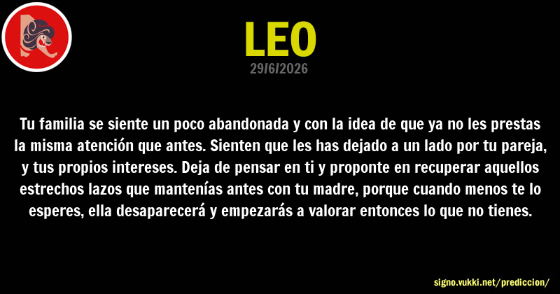 Predicción diaria de la Brujita para: Leo - Descubre la predicción del día para tu signo!