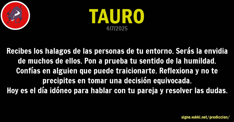 Predicción diaria de la Brujita para: Tauro - Descubre la predicción del día para tu signo!